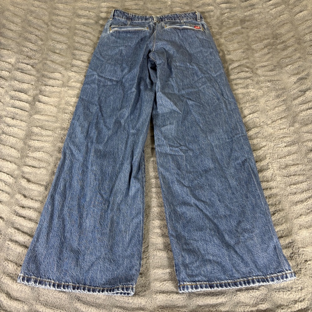 Levis Premium Baggy Wide Leg Jeans Womens 24 Blue A8700-0005 High Rise Denim - Picture 2 of 8